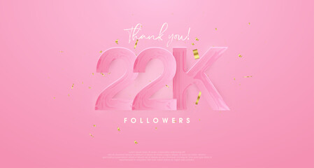pink background to say thank you very much 22k followers.