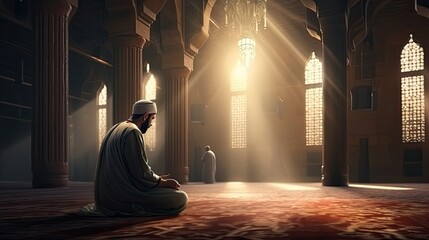 Wall Mural - muslim in the night of ramadan 