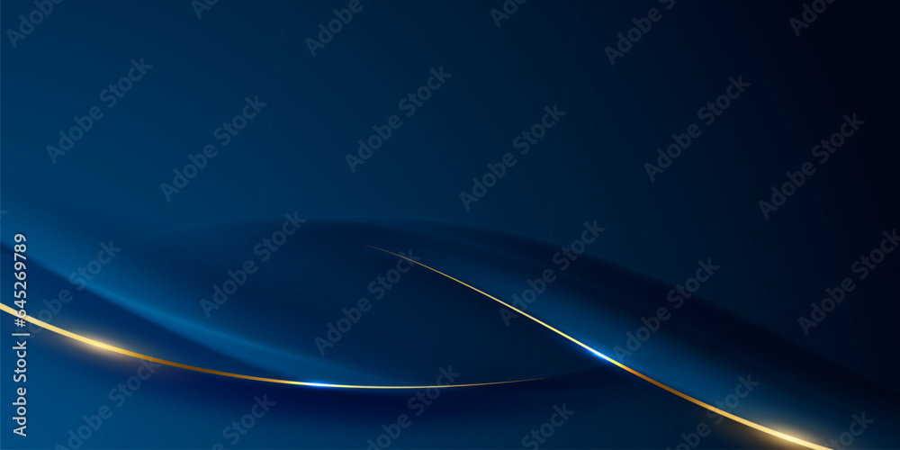 blue abstract background with luxury golden elements vector ...