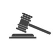 Judge gavel icon. Law hammer symbol. Vector illustration.