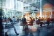 © CYBERUSS - Blurred Business People Work in Modern Office, Corporate Employees Working Motiob Blur Background.