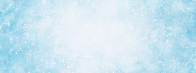 long panorama blue snow background abstract blurred