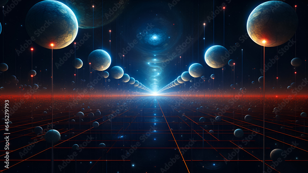 Beautiful parallel universes, multiverse wallpaper Stock Illustration ...