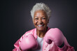 © Marcela Ruty Romero - Older woman ready to fight against breast cancer. Generative AI