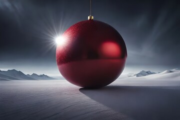 Canvas Print - red christmas balls