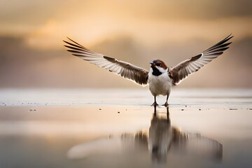 Poster - seagull on the beach