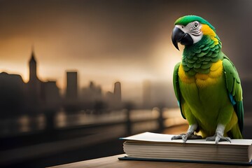 Wall Mural - green and yellow macaw