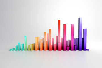 Poster - Unlocking business success through data:  financial chart in red and blue, symbolizing growth and progress
