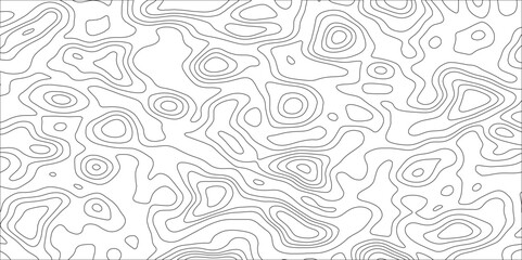 Fototapete - Retro topographic map.White wave paper curved reliefs abstract background .Modern design with White background with topographic wavy pattern design. Contour maps. Vector illustration.