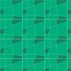 Wall Mural - Geometric seamless pattern.Graphic repeat pattern in green white black.Abstract background vector illustration for   textile, print and website.