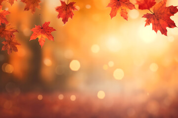  autumn leaves background with copy space