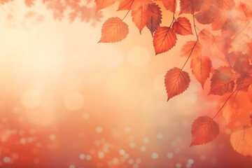 autumn leaves background with copy space