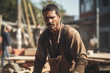 Latin American worker at the construction site