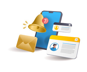 Aufkleber - Smartphone incoming email message notification