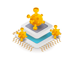 Poster - Malware viruses attack system chips