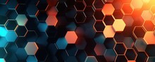 Free photo Technological style with colorful hexagon pattern abstract background. Layout design templates. generative AI