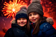 © the_lightwriter - kids watching fireworks on years eve