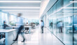 © IBEX.Media - Bright business workplace with people in walking in blurred motion in modern office space