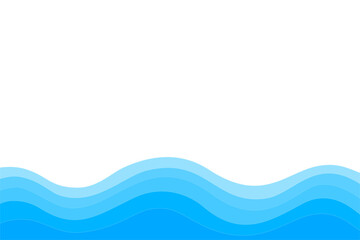 Wall Mural - blue wave water wavy element vector transparent background. flow wavy liquid shape curve border fram