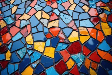 Poster - Brightly colored mosaic tiles forming a geometric pattern