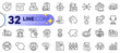© blankstock - Outline set of Checkbox, Magistrates court and Inspect line icons for web with Puzzle, Software, Electricity factory thin icon. Technical documentation, Palette, Bitcoin chart pictogram icon. Vector