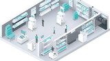 Fototapeta  - Fully Automated Pharmacy, Robotic, Iot, Generative AI
