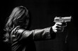 © Jorge Ferreiro - violent woman pointing a gun