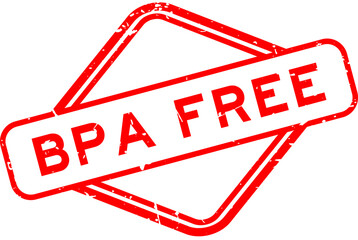 Sticker - Grunge red BPA (Bisphenol A) free word rubber seal stamp  on white background