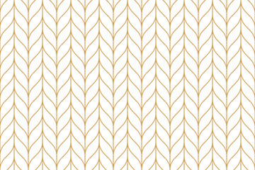 Wall Mural - Luxury ornamental seamless pattern in Arabian stye with golden wavy line. Oriental geometric repeat background, png transparent.