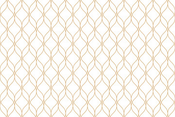 Wall Mural - luxury ornamental seamless pattern with golden wavy line. oriental geometric repeat background, png 