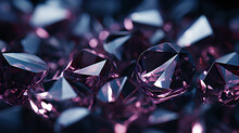 Shiny Purple Diamonds On Black Background