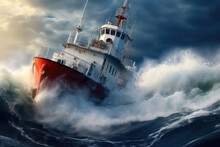 Marine Adventure: Tugboat In Turbulent Waters