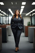 © Logvin art - Plus size women business worker in office. Lady manager in business suit full length