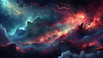 space background with nebula. generative ai