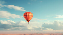 Hot Air Balloon Over The Blue Sky
