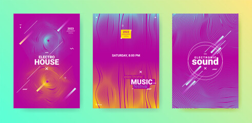 Canvas Print - Dance Music Flyer. Electro Party Poster. Abstract Dj Background.