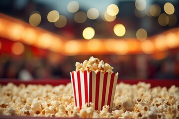 Popcorn stand, cinema shot, movie theatre popcorn