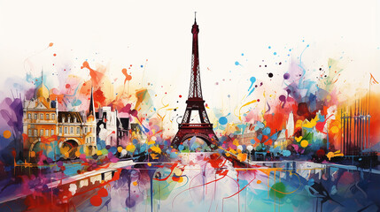 paris colorido abstrato 