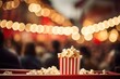 © olegganko - Popcorn stand, cinema shot, movie theatre popcorn