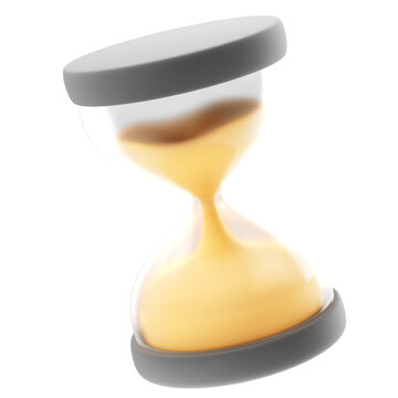 3d render hourglass icon isolated on white background. minimal design. 3d rendering