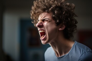 Poster - Angry screaming man.