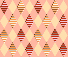 Argyle Seamless Diamonds Vector Pattern In Pink Colors