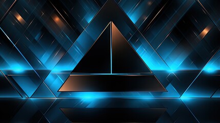  a blue triangle with a black triangle in the middle of it.  generative ai