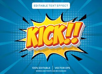 Poster - kick 3D text effect template