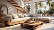 © MBRAMO - villa living room design interior bright walls