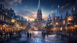 Leinwandbild Motiv a Christmas market in a fairytale world