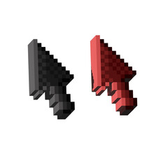 Leinwandbilder - isometric pixel art 3d of cursor pointer for items asset. two colour cursor for pointer navigation o