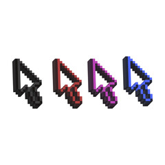 Leinwandbilder - isometric pixel art 3d of isometric cursor for items asset. pointer cursor on pixelated style.8bits 