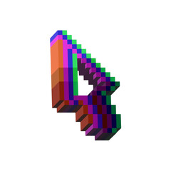 Leinwandbilder - isometric pixel art 3d of glitch cursor for items asset. cursor with glitch effect on it with pixela