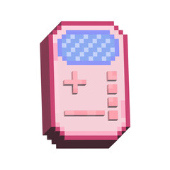 Poster - Isometric Pixel art 3d of gamepad playing game for items asset. game playing on pixelated style.8bits perfect for game asset or design asset element for your game design asset.